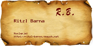 Ritzl Barna névjegykártya